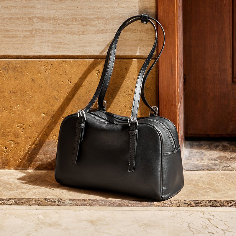 Vintage Leather Bowling Bag