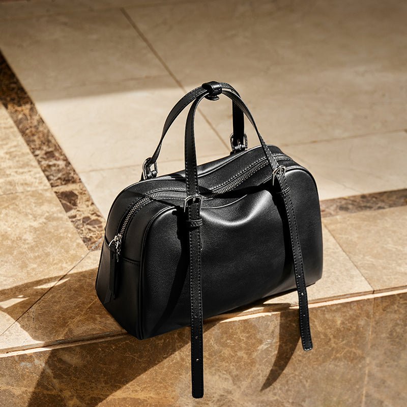 Vintage Leather Bowling Bag
