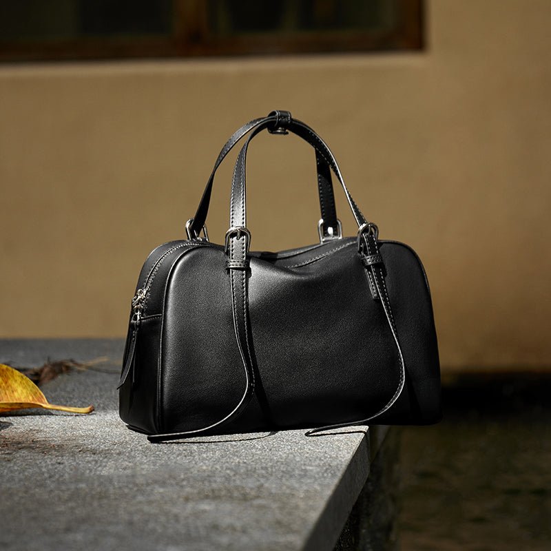 Vintage Leather Bowling Bag
