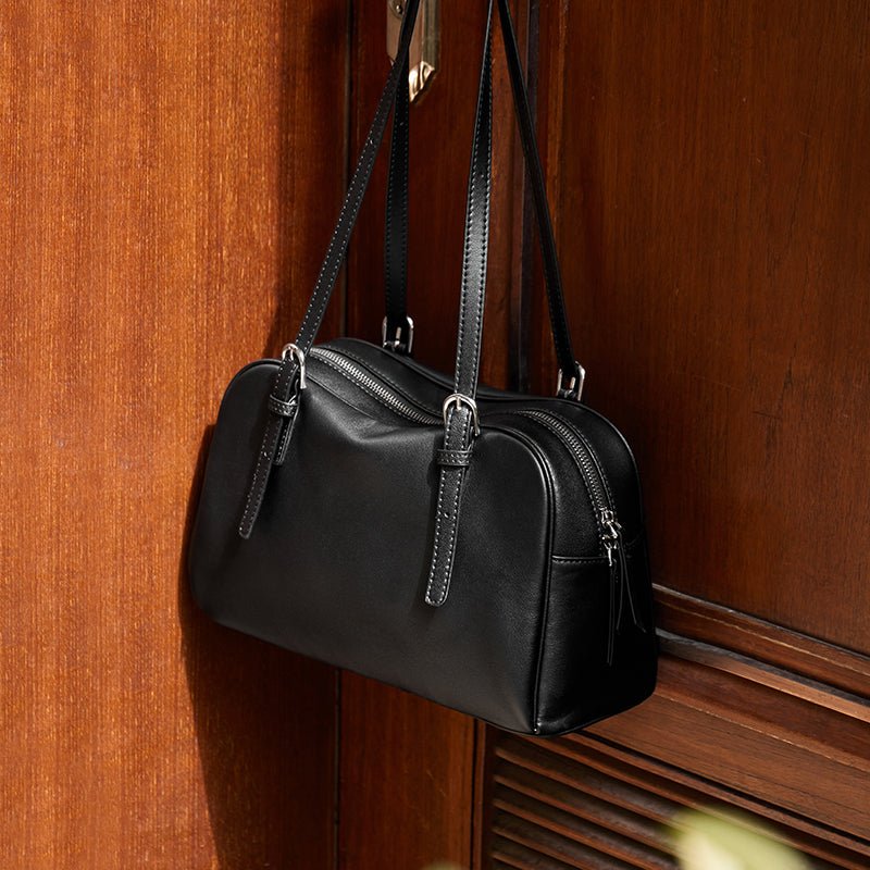 Vintage Leather Bowling Bag