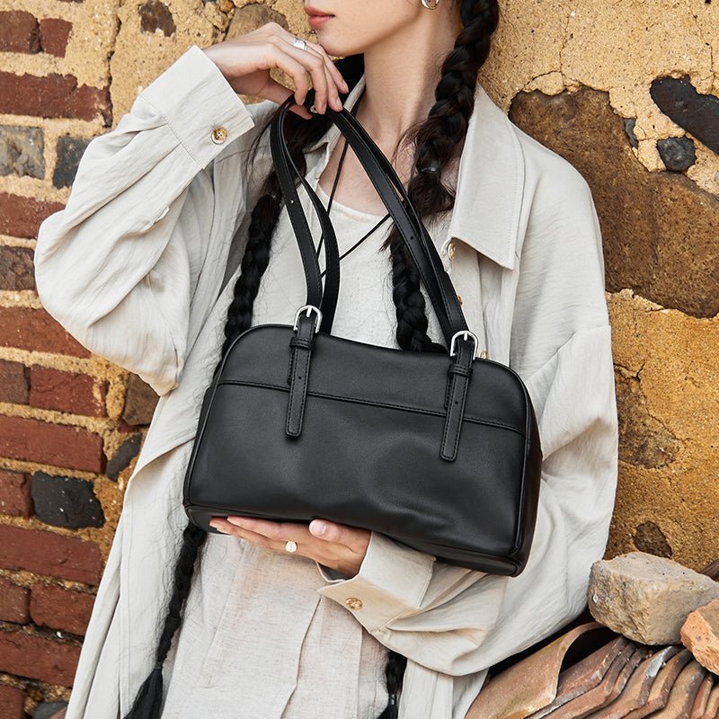 Vintage Leather Bowling Bag