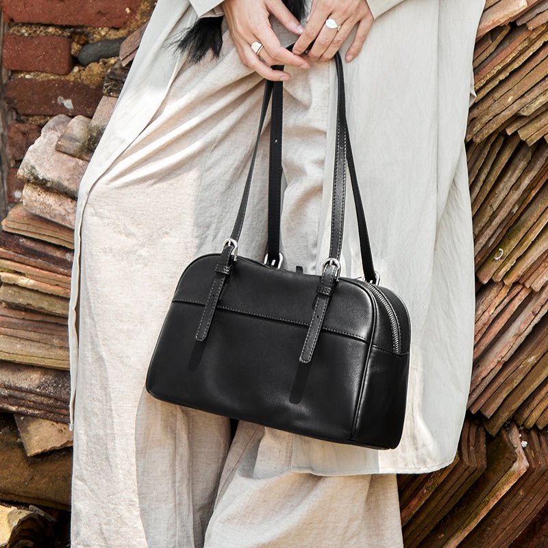 Vintage Leather Bowling Bag