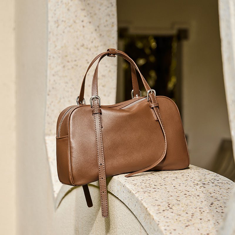 Vintage Leather Bowling Bag