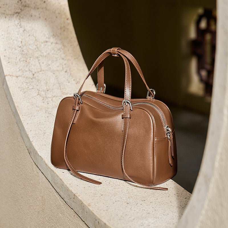 Vintage Leather Bowling Bag