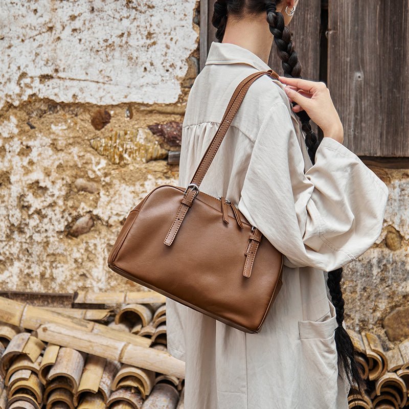 Vintage Leather Bowling Bag