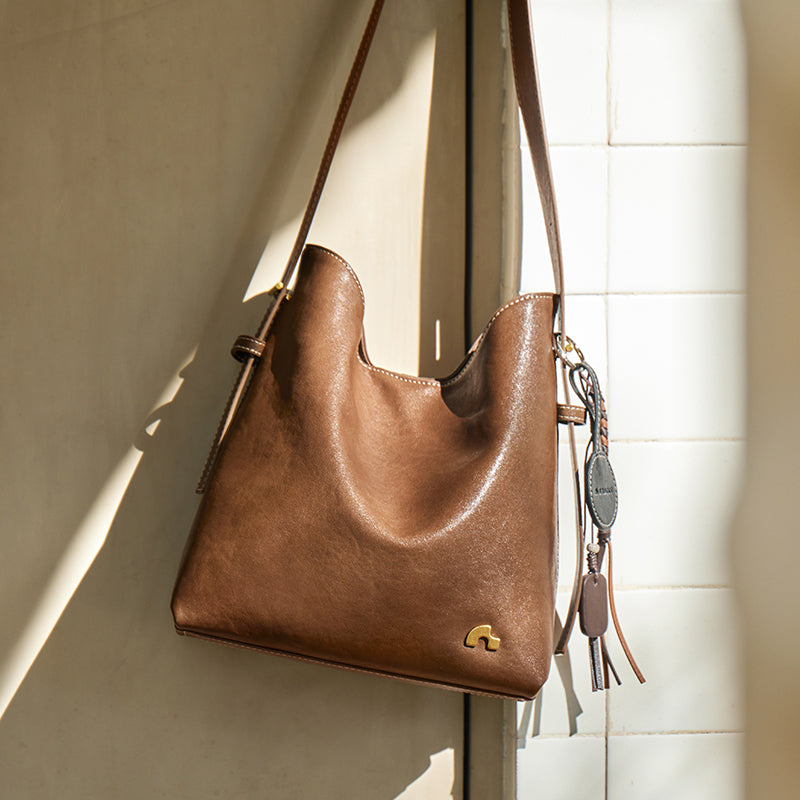 Vintage Leather Large Capacity Tote Bag