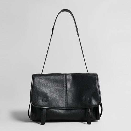 Vintage Leather Messenger Bag – Flap-Top Crossbody Shoulder Bag