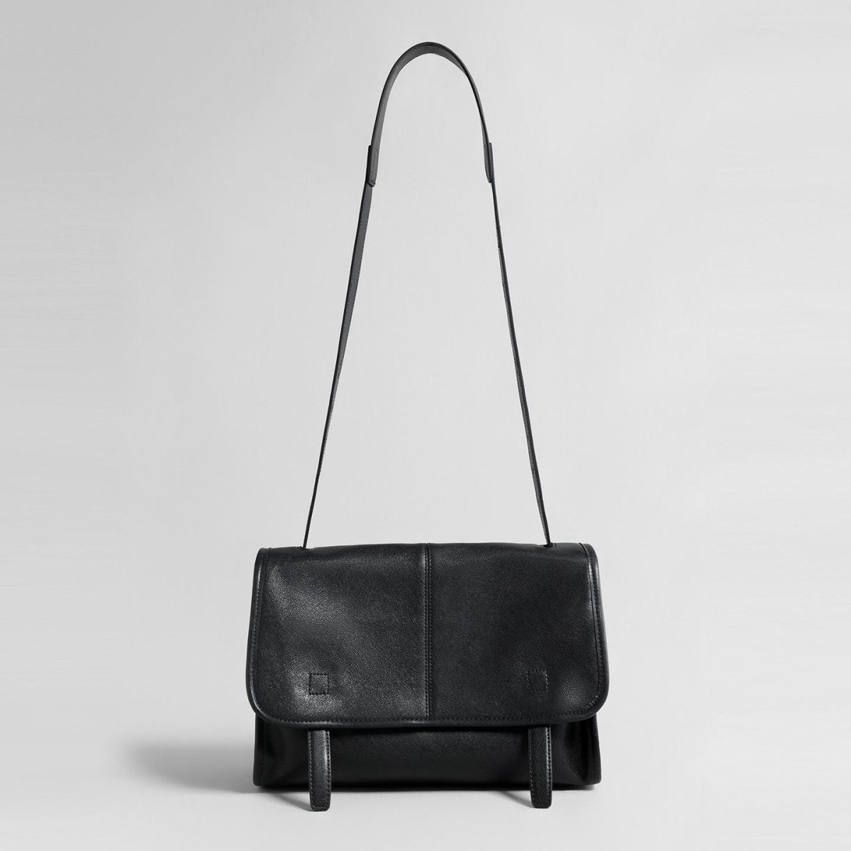 Vintage Leather Messenger Bag – Flap-Top Crossbody Shoulder Bag