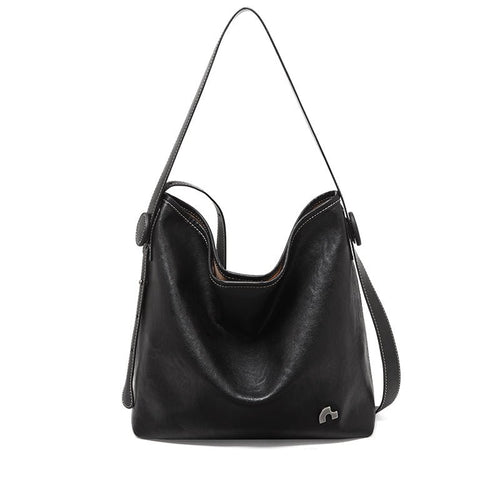 Vintage Leather Slouchy Tote Bag
