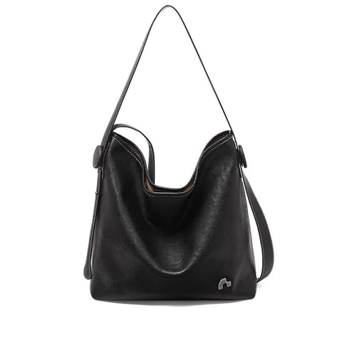 Vintage Leather Slouchy Tote Bag