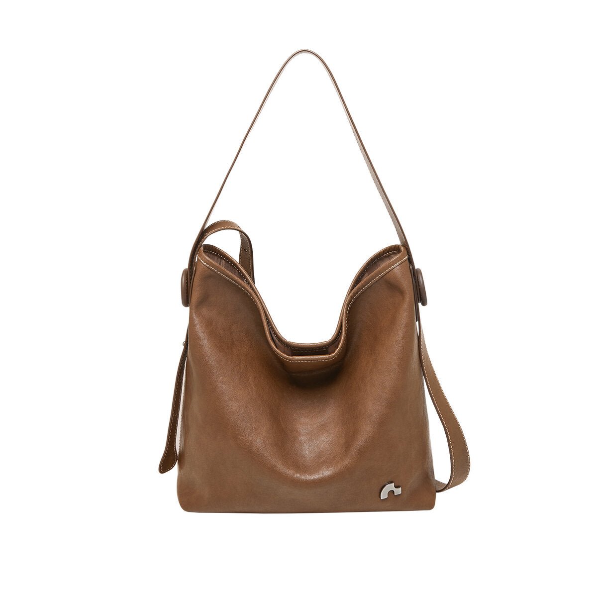 Vintage Leather Slouchy Tote Bag