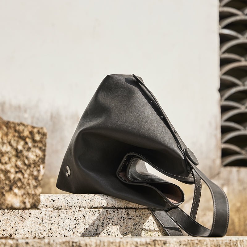 Vintage Leather Slouchy Tote Bag