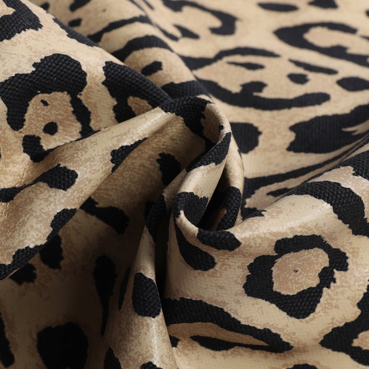 Vintage Leopard Print Canvas Underarm Bag – Leather Strap Shoulder Bag