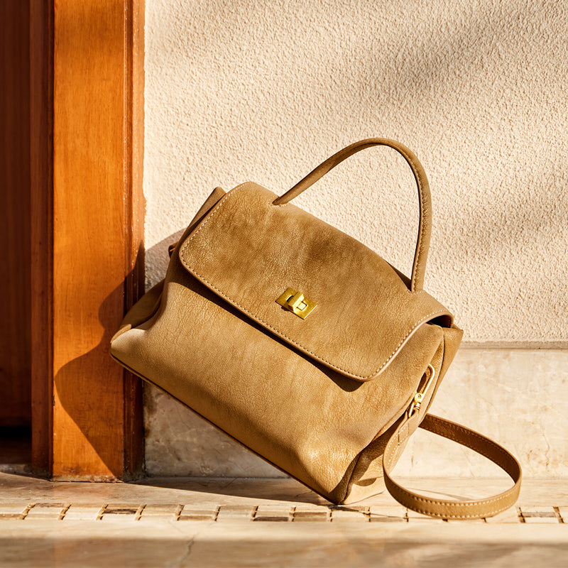 Vintage Luxe Suede Satchel Bag