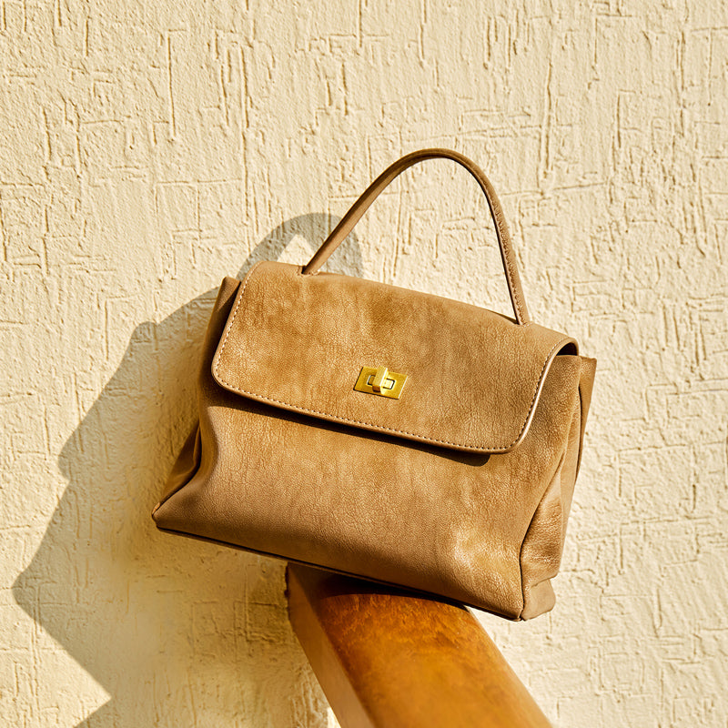 Vintage Luxe Suede Satchel Bag