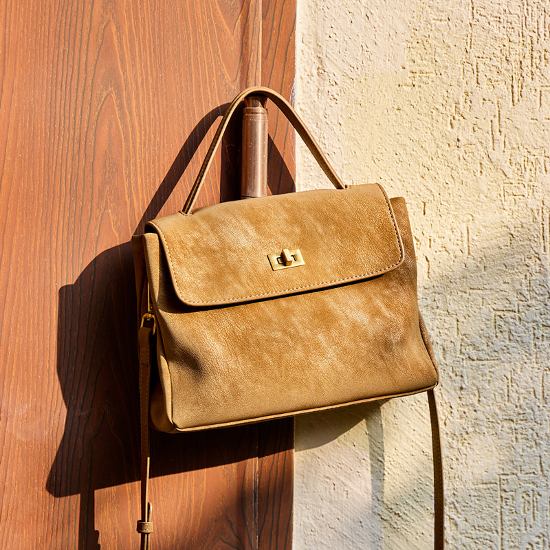 Vintage Luxe Suede Satchel Bag