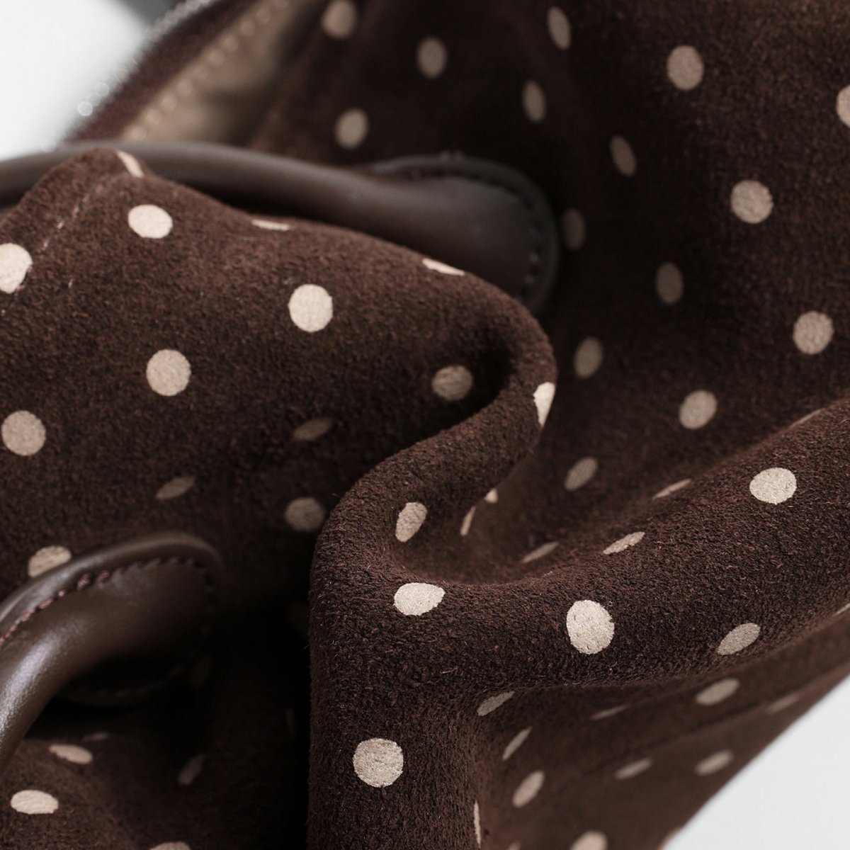 Vintage Polka Dot Suede Barrel Bag – Cylinder Shoulder Bag