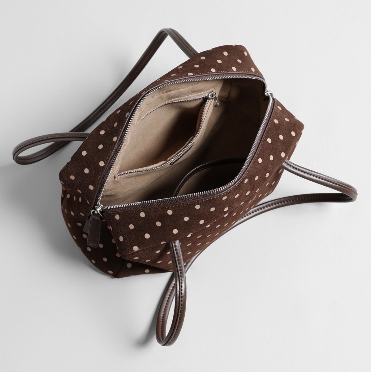 Vintage Polka Dot Suede Pillow Bag – Shoulder & Underarm Bag
