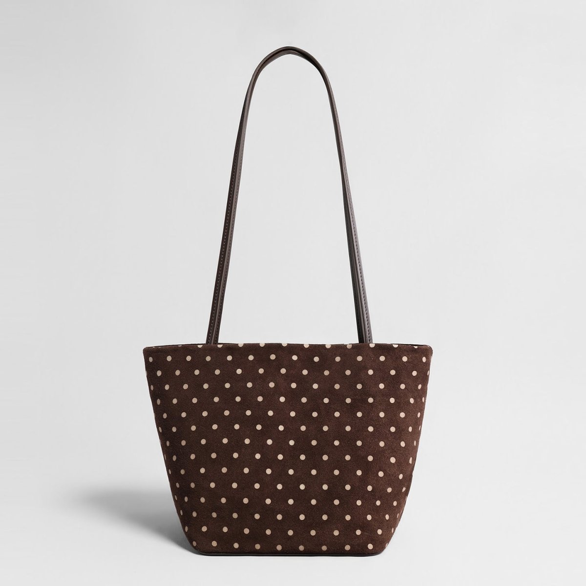 Vintage Polka Dot Suede Tote Bag – Leather Underarm & Shoulder Bag