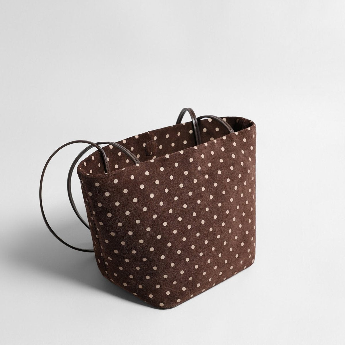 Vintage Polka Dot Suede Tote Bag – Leather Underarm & Shoulder Bag