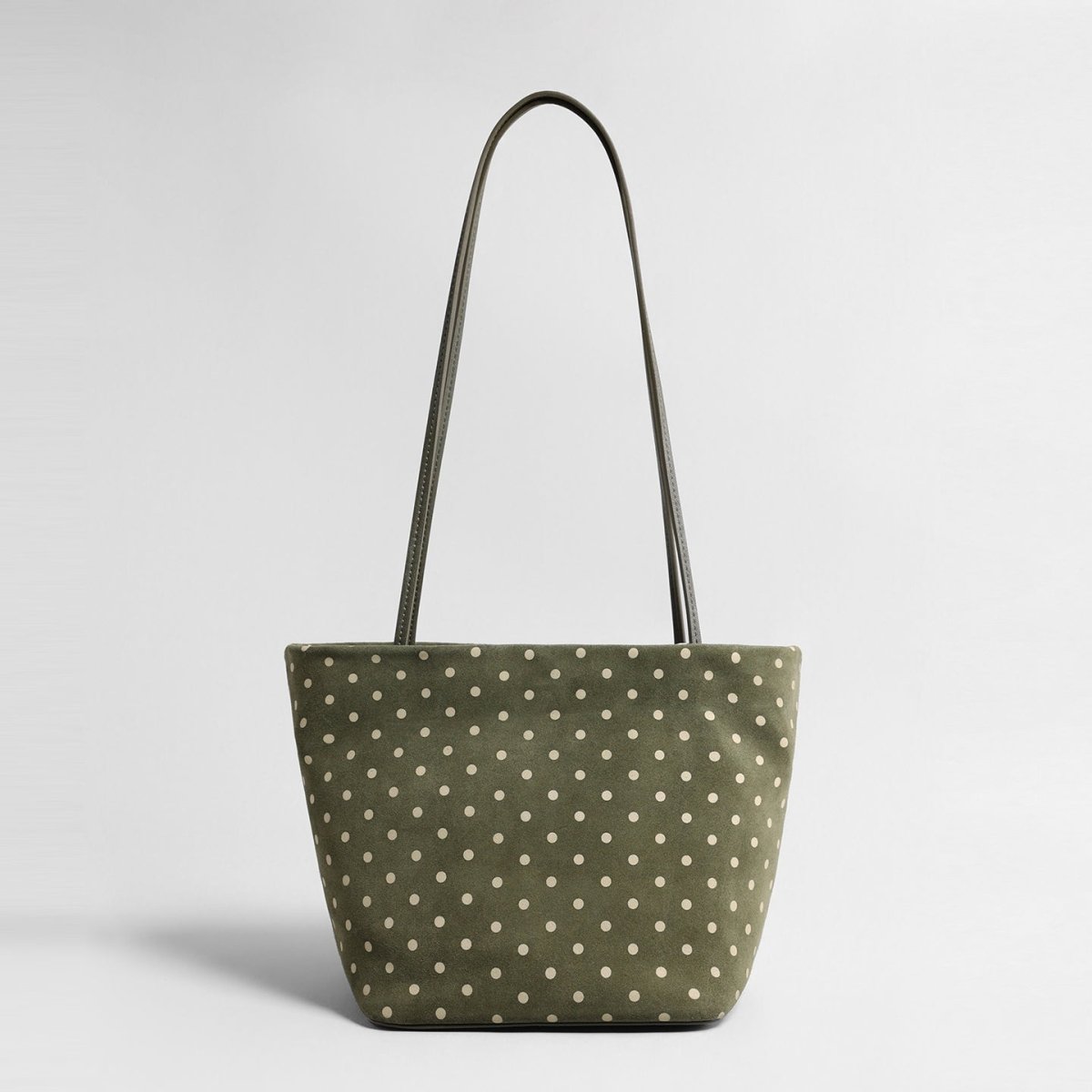 Vintage Polka Dot Suede Tote Bag – Leather Underarm & Shoulder Bag