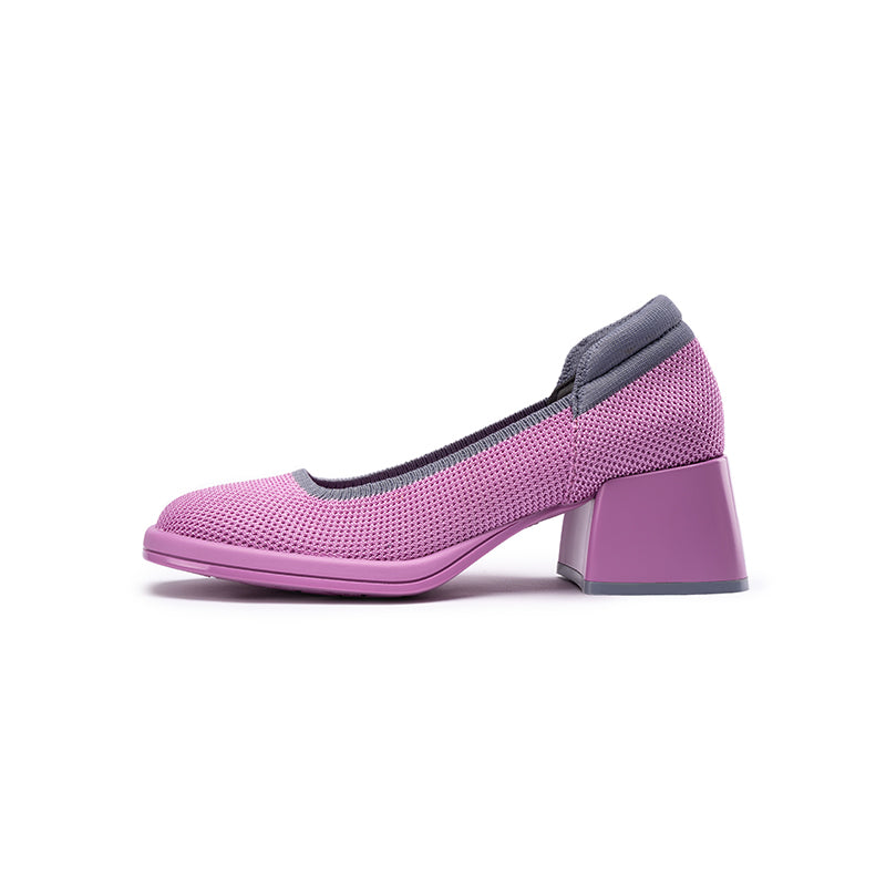 Vintage Square Toe Mary Jane Pumps – Contrast Trim Block Heel Shoes