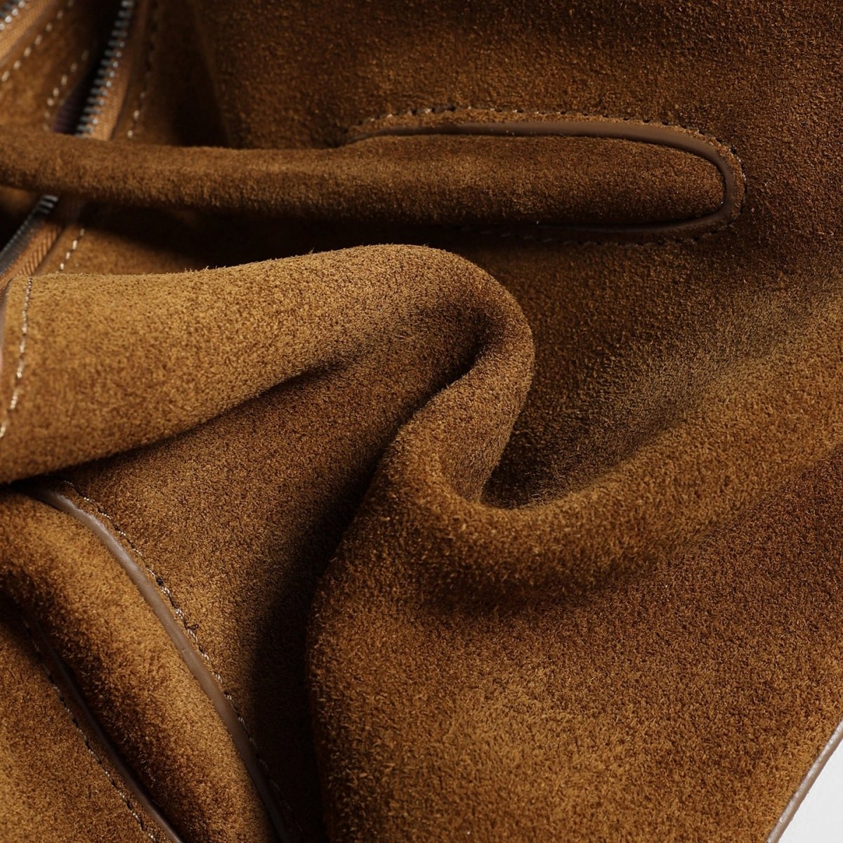 Vintage Suede Baguette Bag – Double-Zip Underarm Shoulder Bag