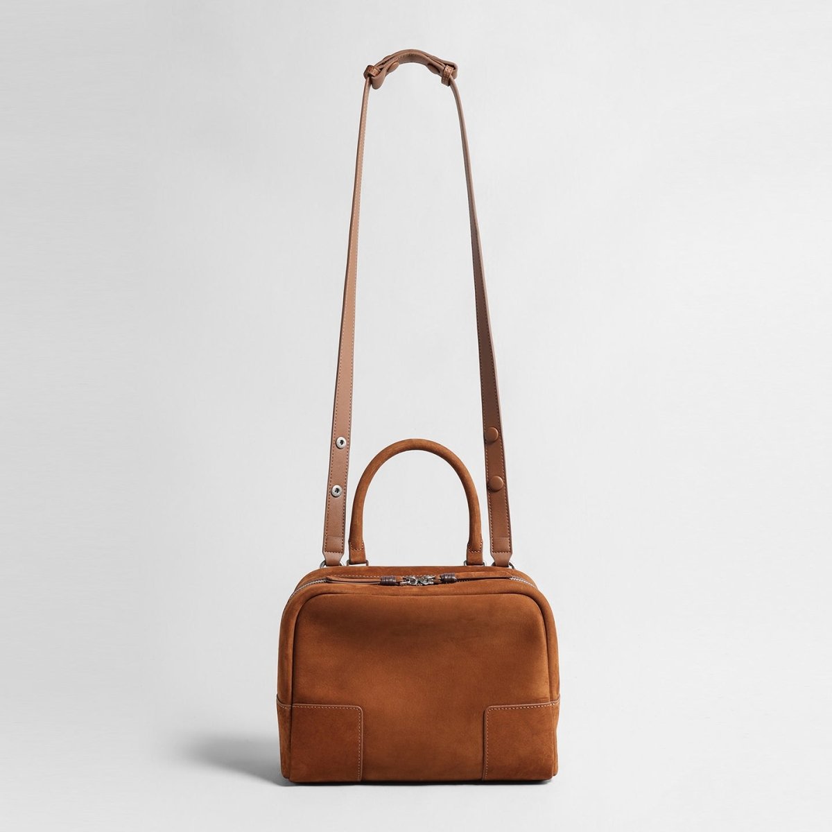 Vintage Suede Boston Bag – Leather Top Handle & Crossbody Bag