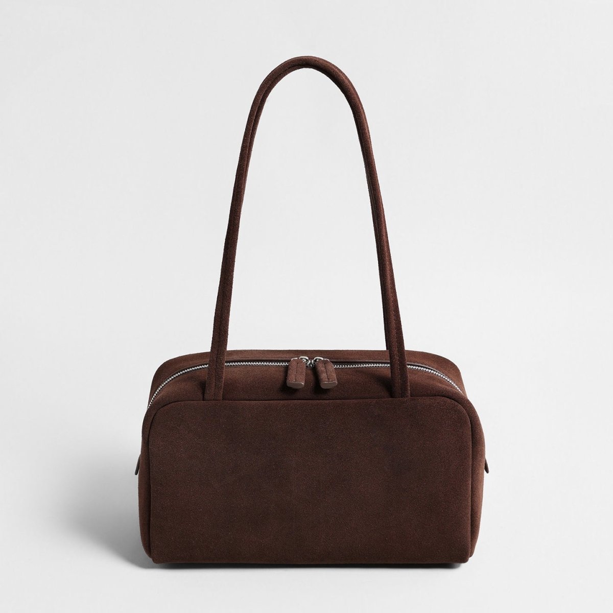 Vintage Suede Boston Bag – Boxy Underarm & Shoulder Bag