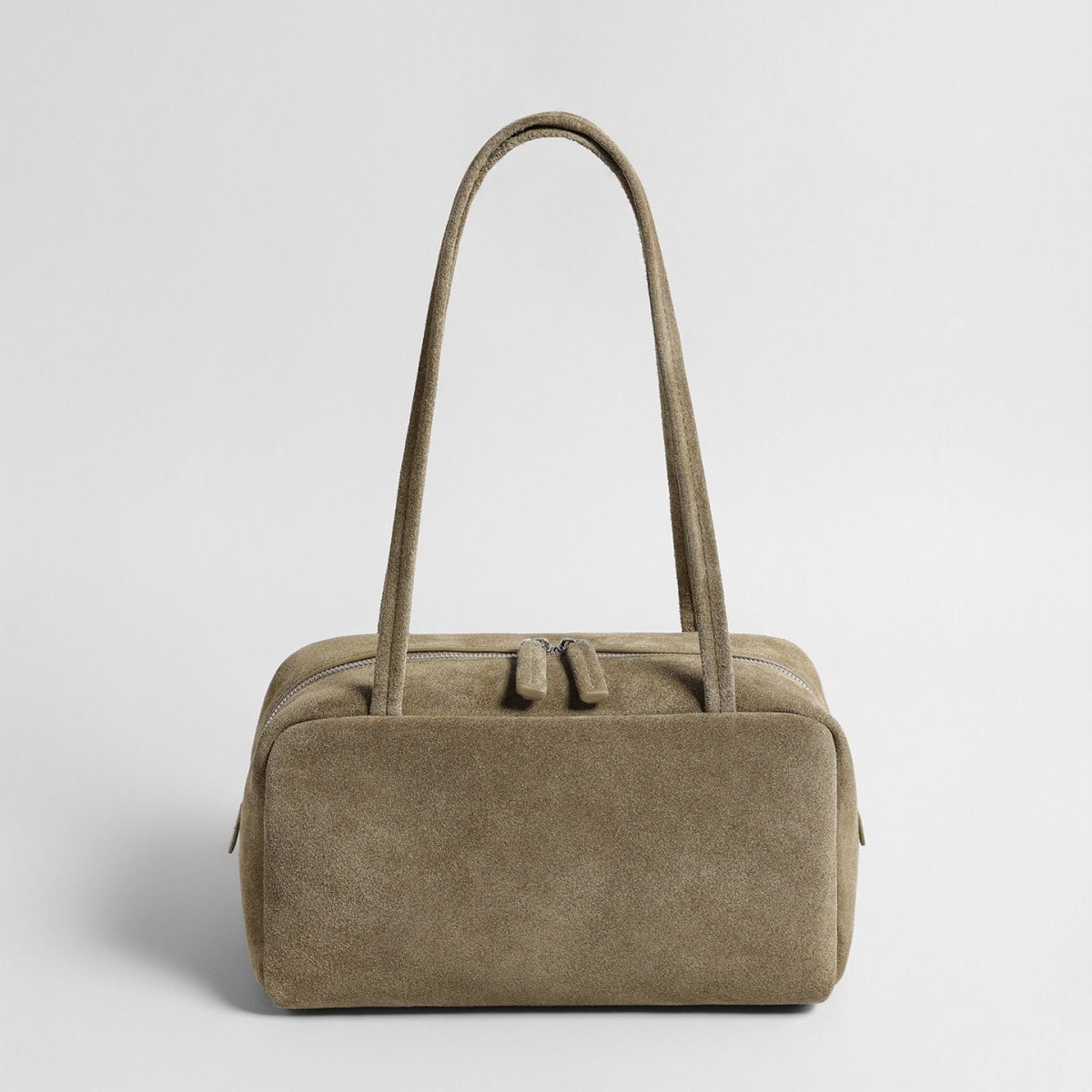 Vintage Suede Boston Bag – Boxy Underarm & Shoulder Bag
