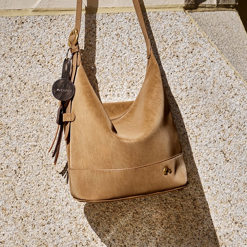 Vintage Suede Hobo Bucket Bag