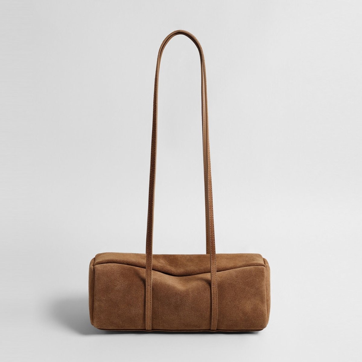 Vintage Suede Long Pillow Bag – Through-Strap Underarm Shoulder Bag