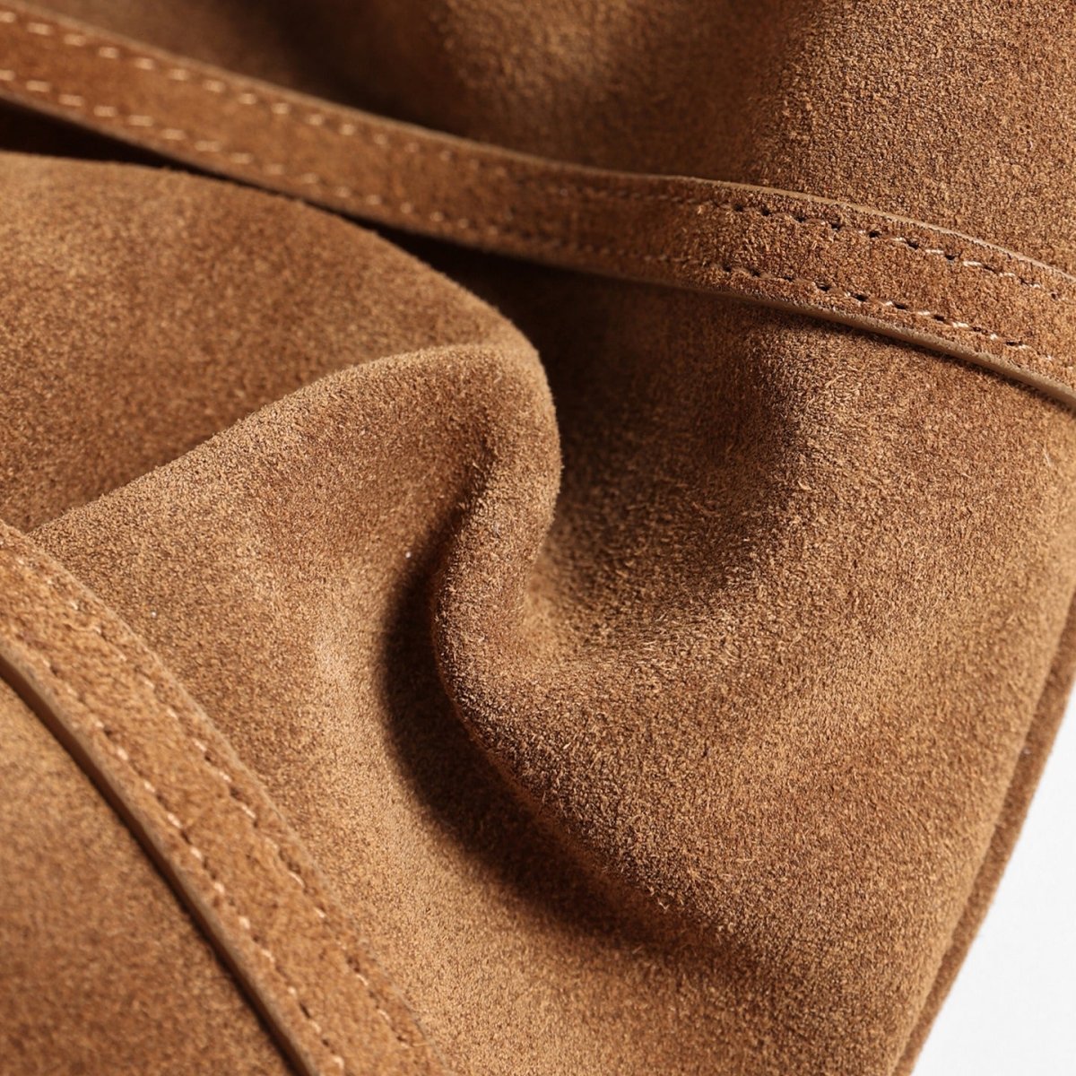 Vintage Suede Long Pillow Bag – Through-Strap Underarm Shoulder Bag