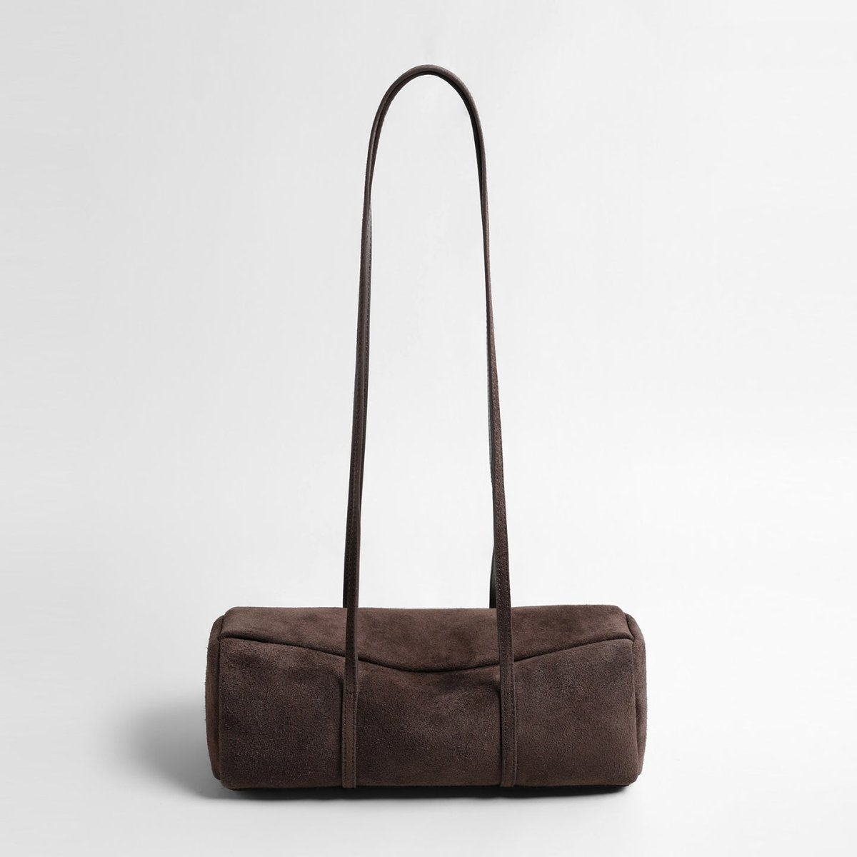 Vintage Suede Long Pillow Bag – Through-Strap Underarm Shoulder Bag