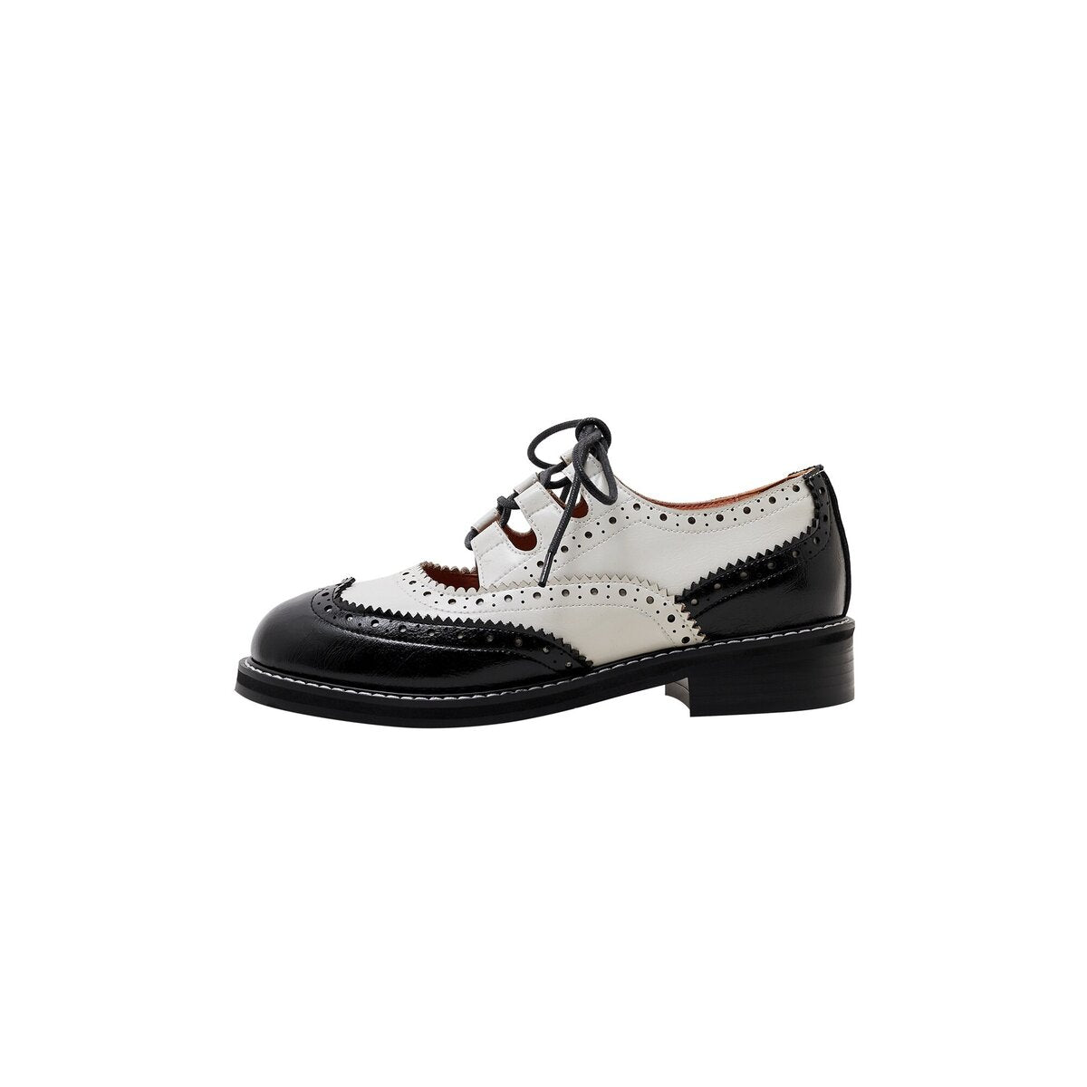 Vintage Two Tone Cutout Leather Brogue Oxfords