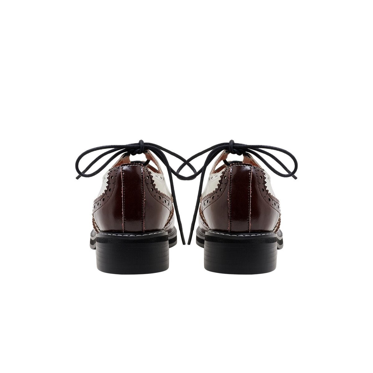 Vintage Two Tone Cutout Leather Brogue Oxfords