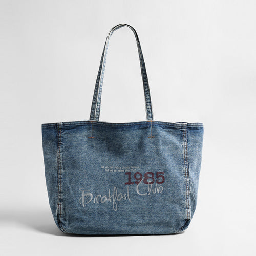 Vintage Washed Denim Large Capacity Tote – 
