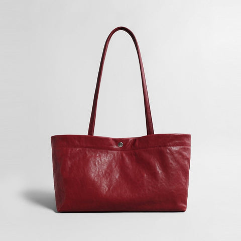 Vintage Water-Washed Vegetable-Tanned Leather Tote Bag