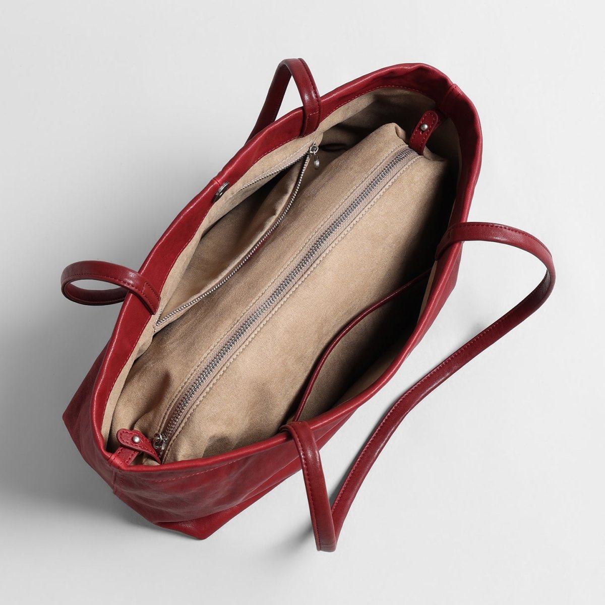Vintage Water-Washed Vegetable-Tanned Leather Tote Bag