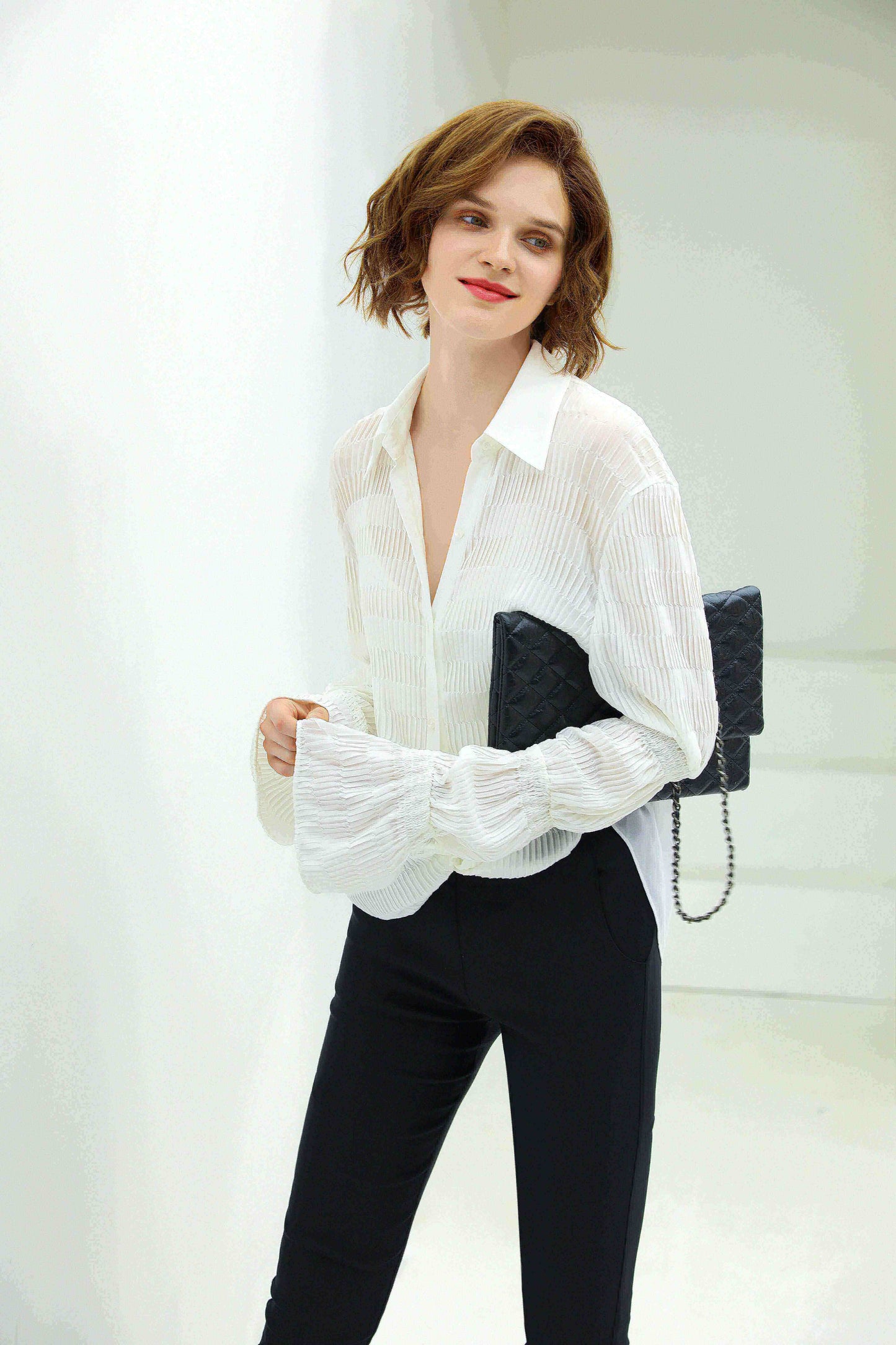 vintage white pleated shirt all white 2