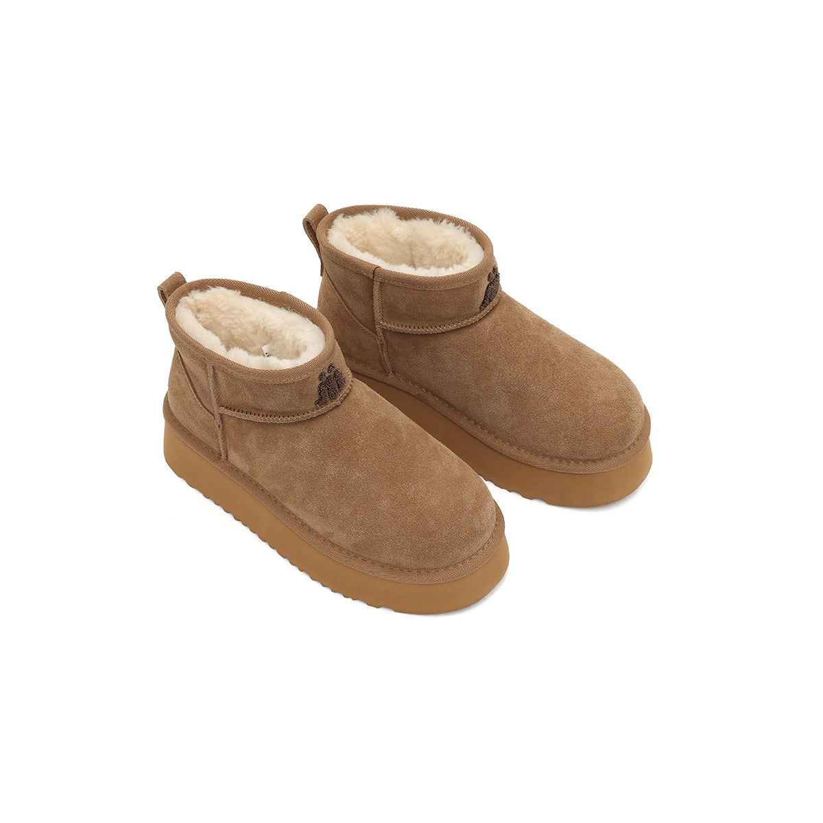 warm fleece lined ankle snow boots all brown 5