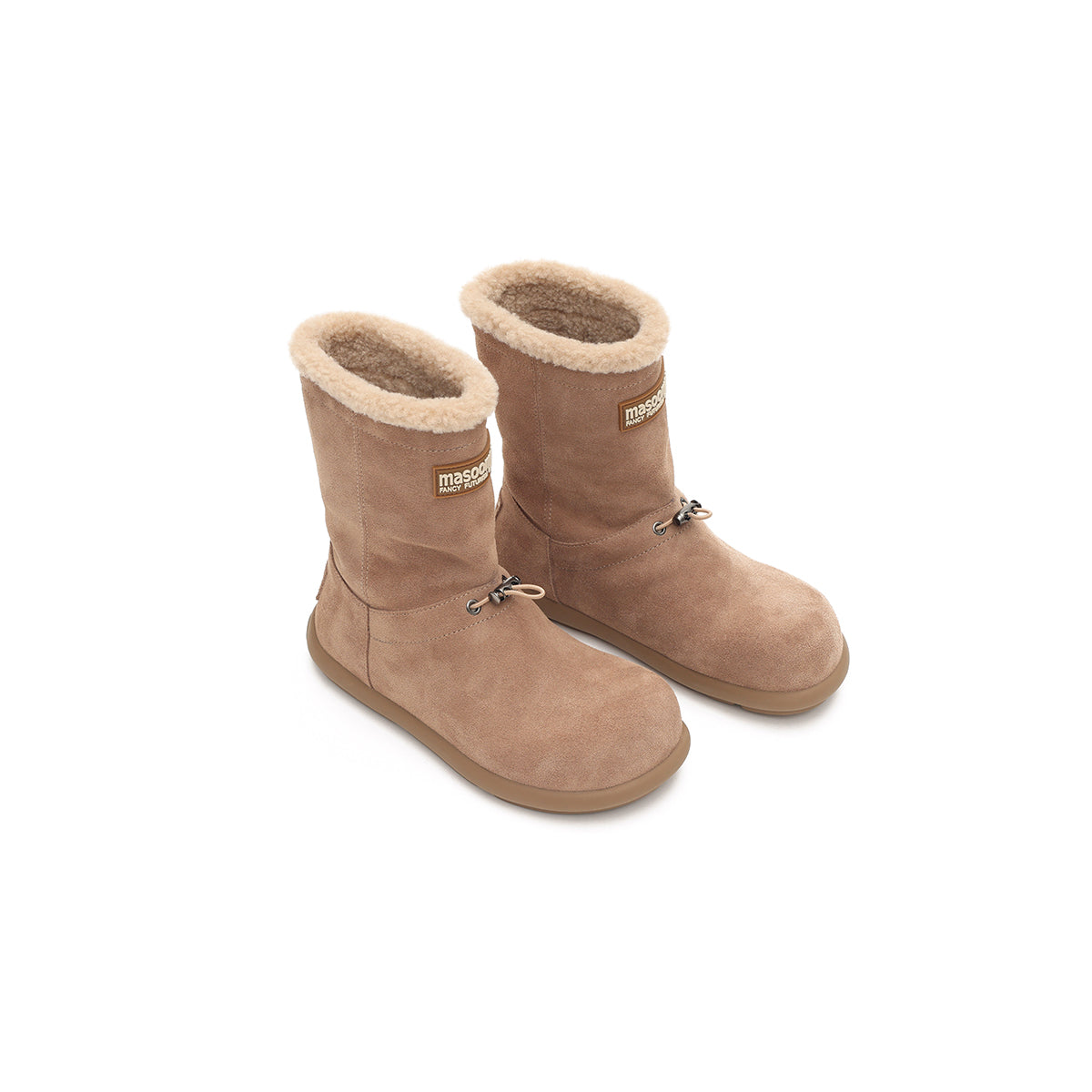 warm fleece lined flat snow boots all apricot 5