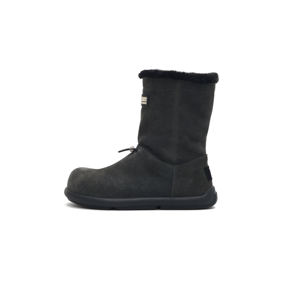 warm fleece lined flat snow boots all black 1