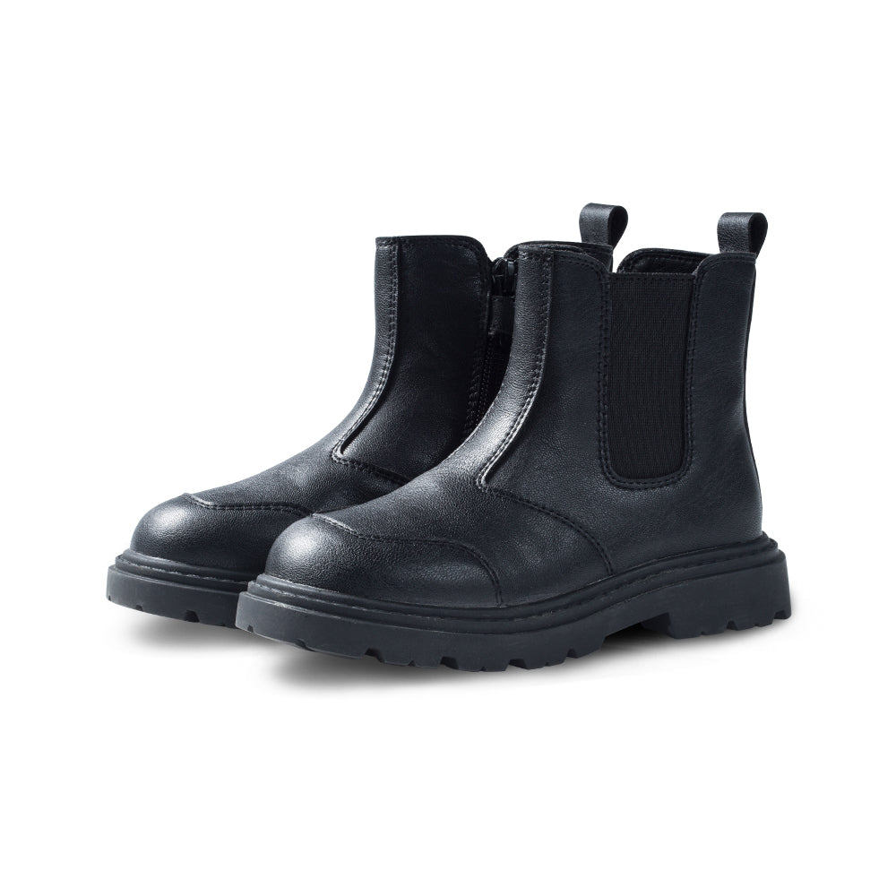 warm wrap non slip black chelsea boots all black 3