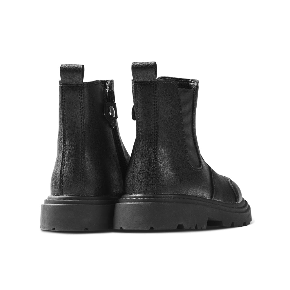 warm wrap non slip black chelsea boots all black 4