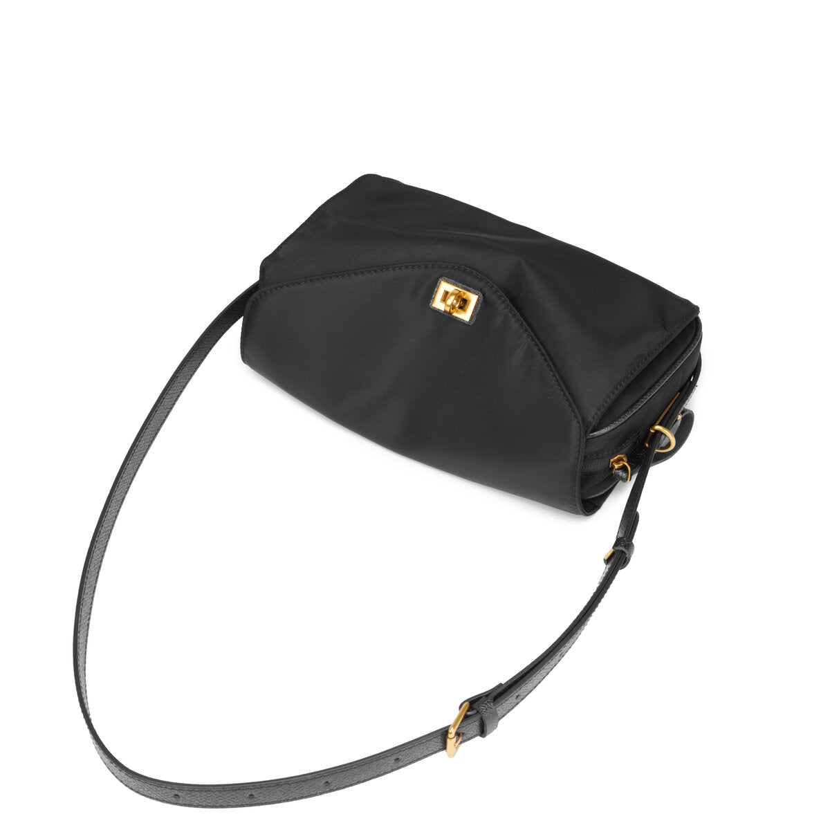 Water-Resistant Ballistic Nylon Crossbody Bag – Lightweight Flap Shoulder Bag with Leather Trim & Turn-Lock Closure