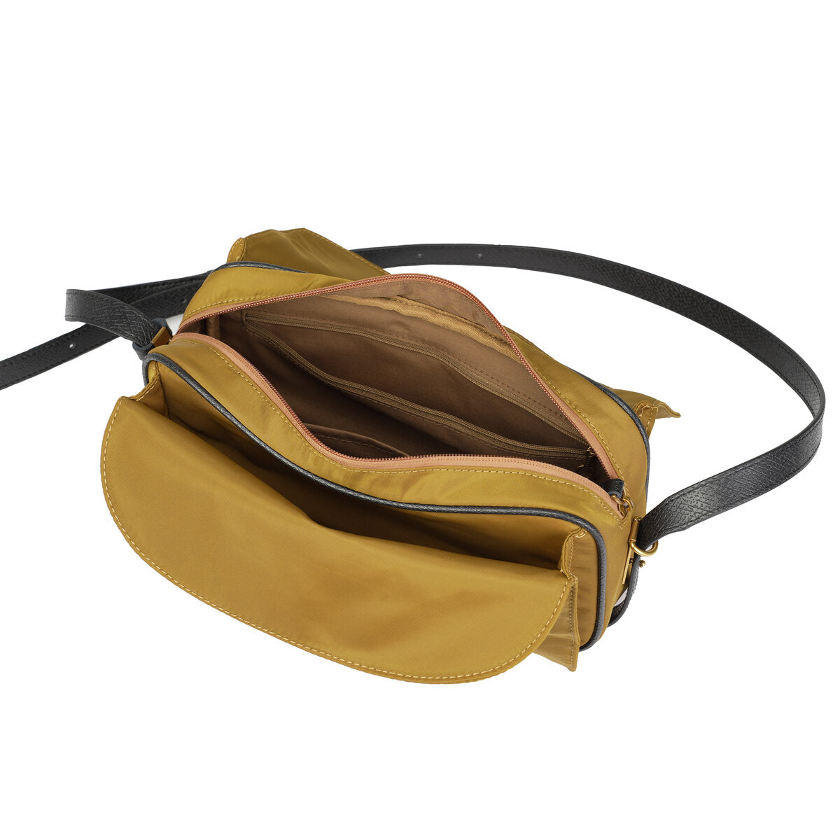 Water-Resistant Ballistic Nylon Crossbody Bag – Lightweight Flap Shoulder Bag with Leather Trim & Turn-Lock Closure