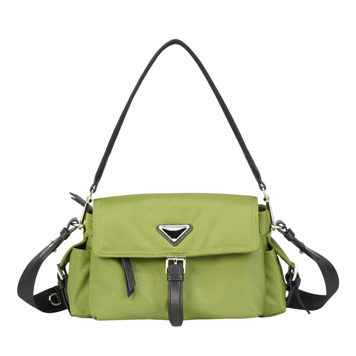Water-Resistant Ballistic Nylon Messenger Bag with Leather Buckle – Multi-Pocket Crossbody Commuter Bag