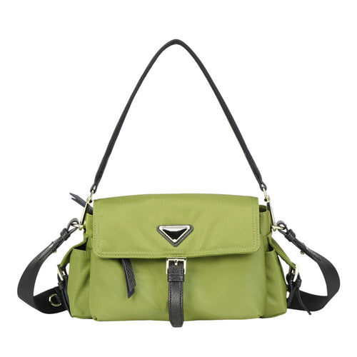 Water-Resistant Ballistic Nylon Messenger Bag with Leather Buckle – Multi-Pocket Crossbody Commuter Bag