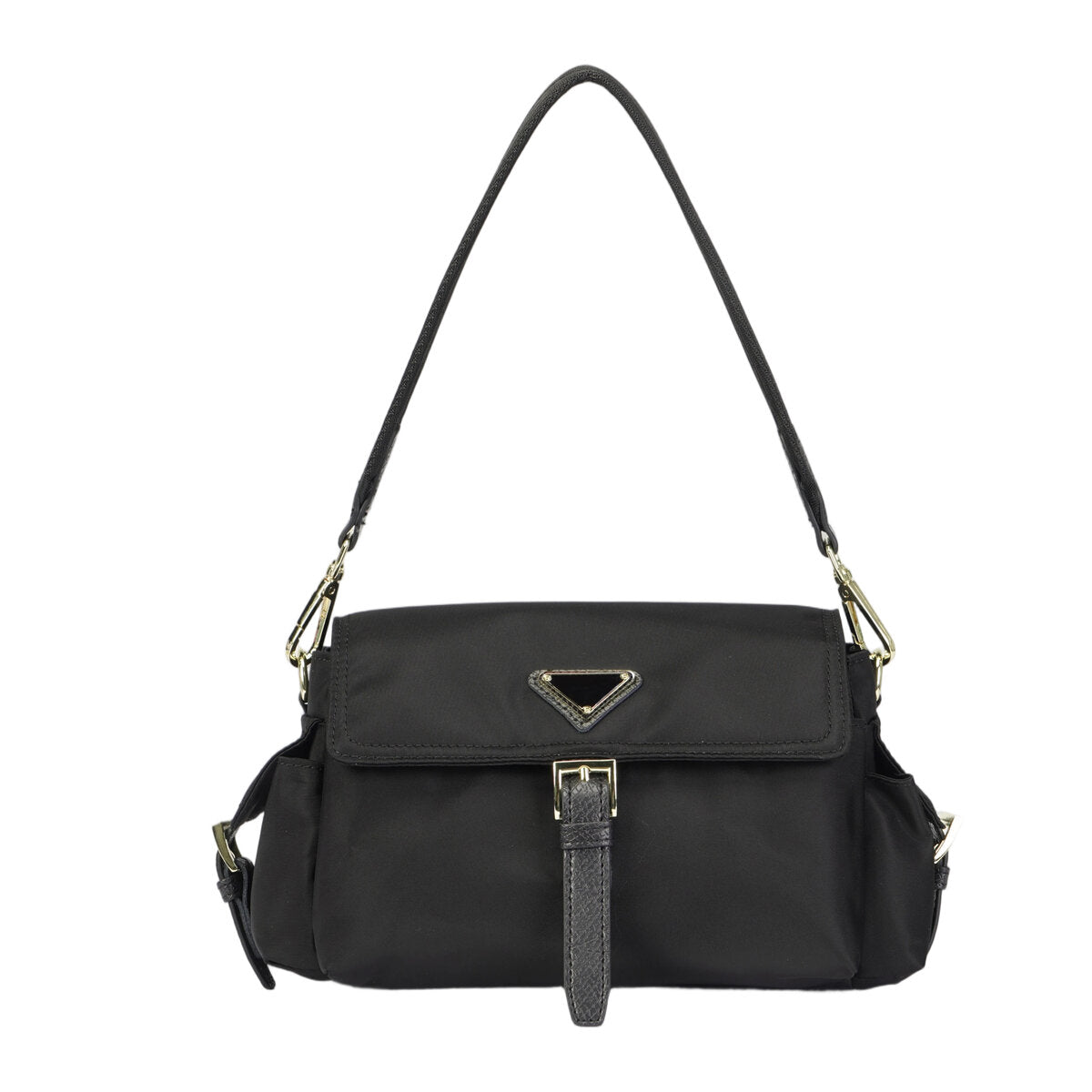 Water-Resistant Ballistic Nylon Messenger Bag with Leather Buckle – Multi-Pocket Crossbody Commuter Bag